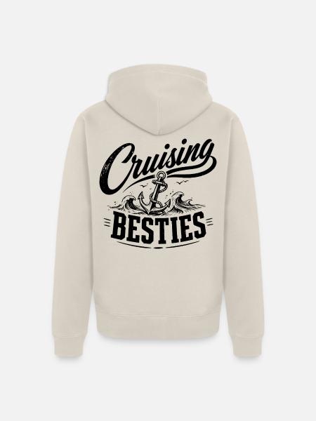 Cruising Besties - Unisex Premium Bio Zip Hoodie - Beige