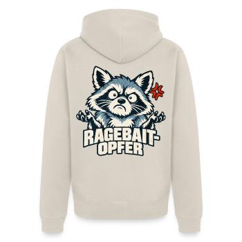 Ragebait Opfer Waschbär Jugendwort 2026 lustig - Unisex Premium Bio Zip Hoodie - Beige - Hinten - Thijin (182cm)