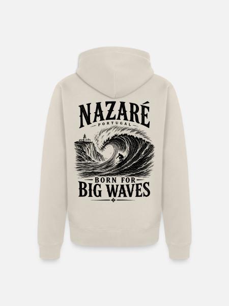 Nazaré Portugal - Unisex Premium Bio Zip Hoodie - Beige