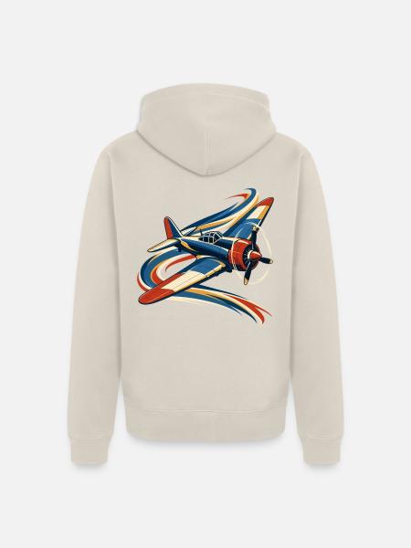 Flugzeuge und Luftstrombänder - Unisex Premium Bio Zip Hoodie - Beige