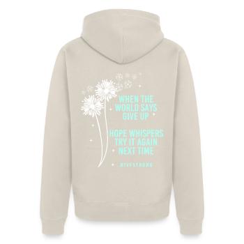 Embryo Transfer Tag Fötus - Unisex Premium Bio Zip Hoodie - Beige - Hinten - Thijin (182cm)