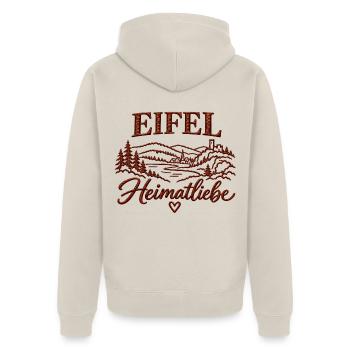 Eifel Heimatliebe - Unisex Premium Bio Zip Hoodie - Beige - Hinten - Thijin (182cm)