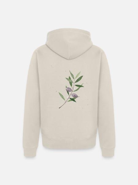 Olivenzweig Aquarell - Unisex Premium Bio Zip Hoodie - Beige