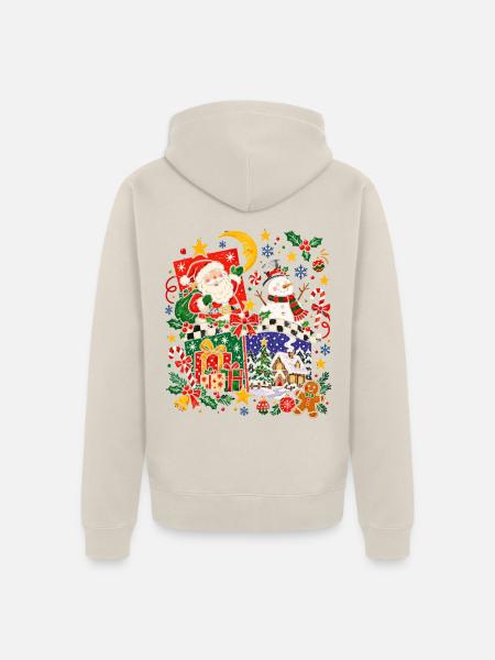 Festliche Weihnachtsszene mit Geschenken - Unisex Premium Bio Zip Hoodie - Beige