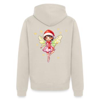 Glueckszauberfee im Weihnachtszauber - Unisex Premium Bio Zip Hoodie - Beige - Hinten - Thijin (182cm)