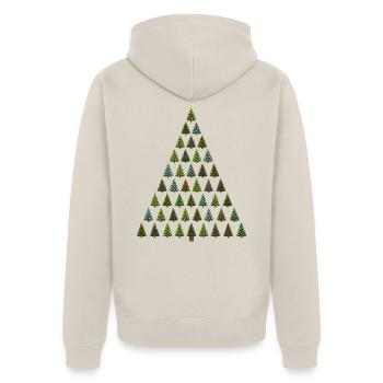 Weihnachtsbaum - Unisex Premium Bio Zip Hoodie - Beige - Hinten - Thijin (182cm)