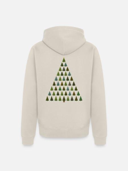 Weihnachtsbaum - Unisex Premium Bio Zip Hoodie - Beige