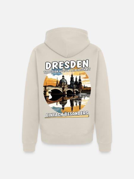 SACHSEN DRESDEN - Unisex Premium Bio Zip Hoodie - Beige