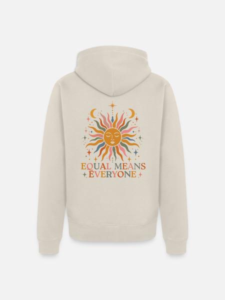 Equal Means Everyone - Unisex Premium Bio Zip Hoodie - Beige