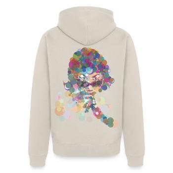 Aretha - Unisex Premium Bio Zip Hoodie - Beige - Hinten - Thijin (182cm)