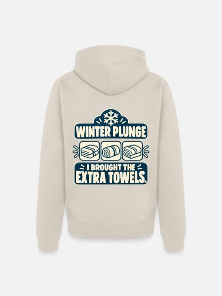 Winter Sprung Kaltwasser-challenge Schwimmfinisher - Unisex Premium Bio Zip Hoodie - Beige
