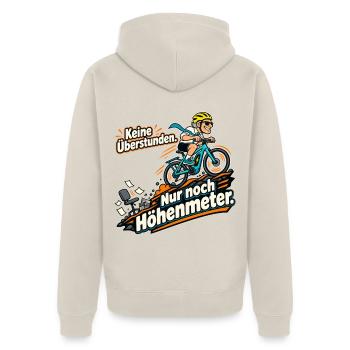 Rentner Fahrrad Ruhestand Spruch - Unisex Premium Bio Zip Hoodie - Beige - Hinten - Thijin (182cm)