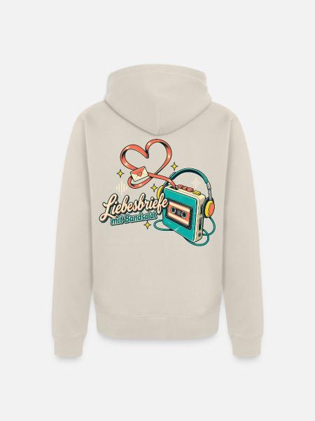 Kassette Mixtape Bandsalat Retro Nostalgie - Unisex Premium Bio Zip Hoodie - Beige