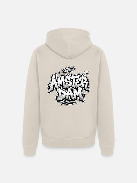 Amsterdam Graffiti - Unisex Premium Bio Zip Hoodie - Beige