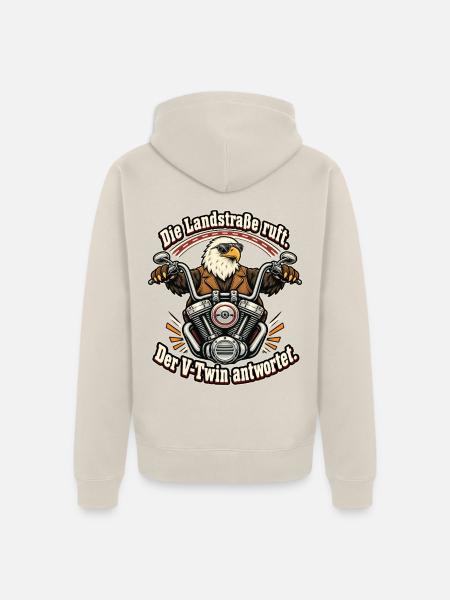 Cruiser Fahrer V-Twin Motorrad Roadtrip - Unisex Premium Bio Zip Hoodie - Beige