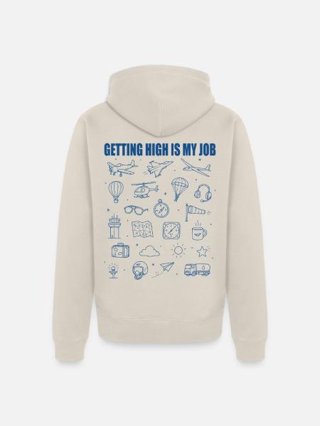 Luftfahrt Doodle Icons für Piloten - Unisex Premium Bio Zip Hoodie - Beige