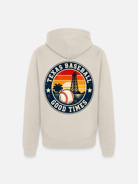 Texas Baseball Good Times Retro - Unisex Premium Bio Zip Hoodie - Beige