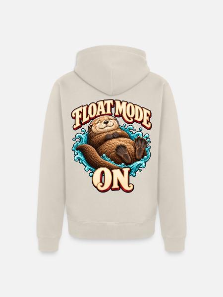 Floatmodus Otter – Entspannt treiben - Unisex Premium Bio Zip Hoodie - Beige