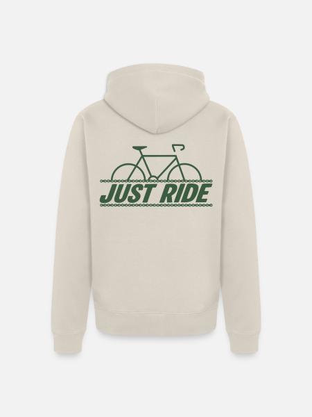 Just Ride – Radfahrgeist - Unisex Premium Bio Zip Hoodie - Beige