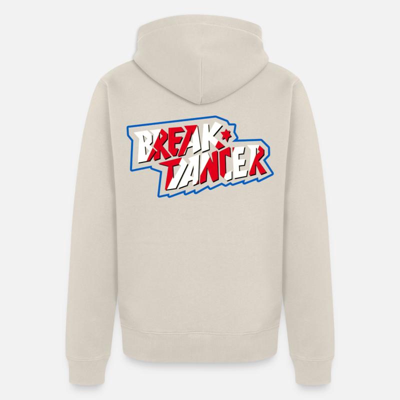 Vibrant Breakdancer Illustration - Veste à capuche bio Premium Unisexe - beige