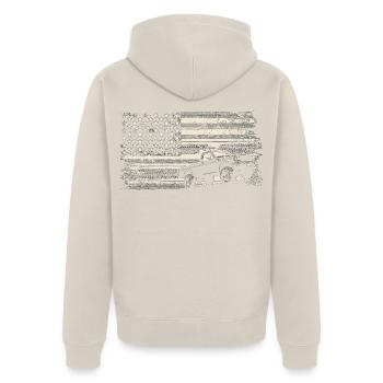 Robuste Americana-Lkw-Flagge - Unisex Premium Bio Zip Hoodie - Beige - Hinten - Thijin (182cm)