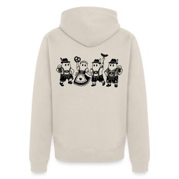 Bayerische Geister - Unisex Premium Bio Zip Hoodie - Beige - Hinten - Thijin (182cm)