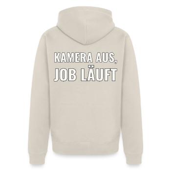 Remote Job Geschenk für den Berufseinstieg - Unisex Premium Bio Zip Hoodie - Beige - Hinten - Thijin (182cm)