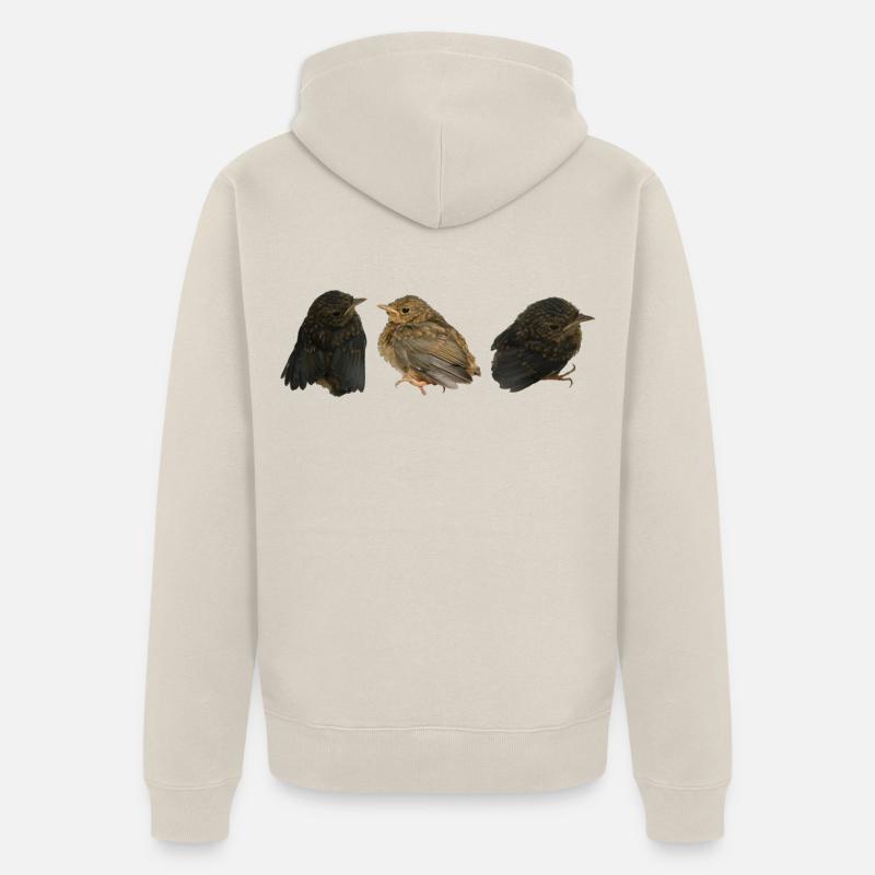 Robin Branches - Veste à capuche bio Premium Unisexe - beige