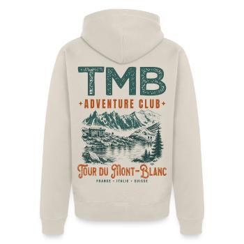 TMB Adventure Club Tour du Mont-Blanc Randonnée - Veste à capuche bio Premium Unisexe - beige - Dos - Thijin (182cm)