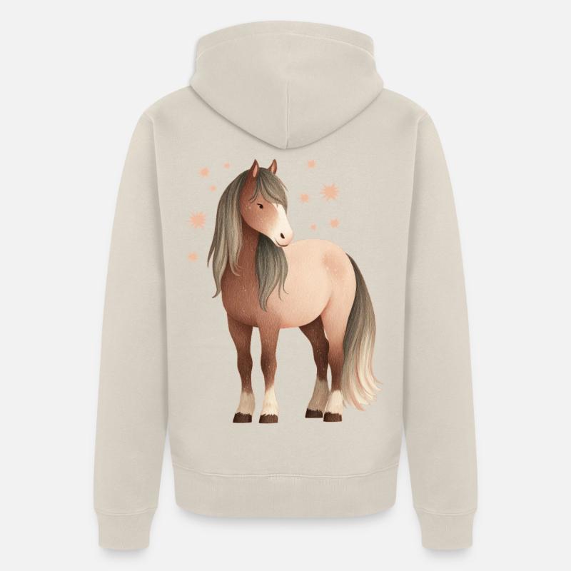 Étoiles de cheval - Veste à capuche bio Premium Unisexe - beige