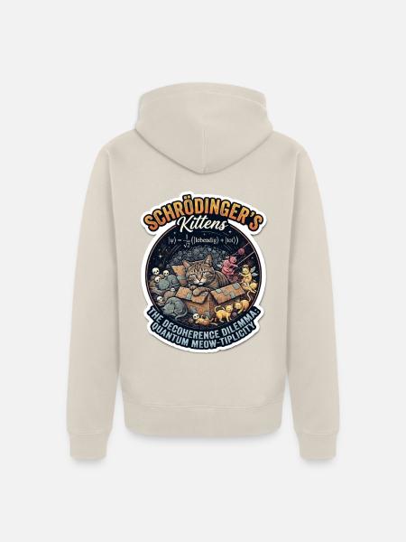 Schrödingers Kätzchen Quantenwitz - Unisex Premium Bio Zip Hoodie - Beige
