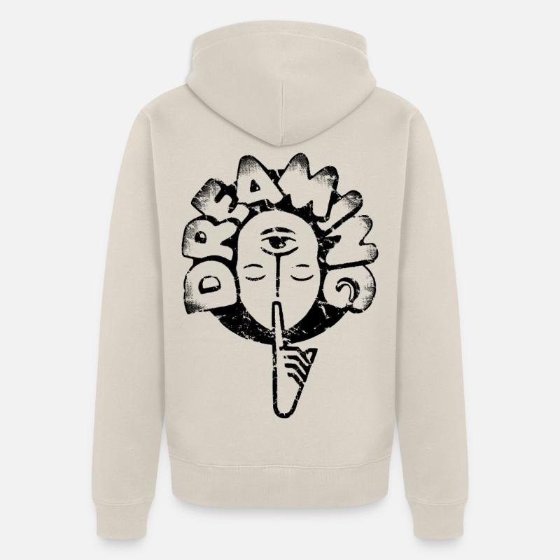 Psst ! Rêve, repos, repos, pause utilisée - Veste à capuche bio Premium Unisexe - beige