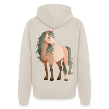 Cheval Poney Mignon - Veste à capuche bio Premium Unisexe - beige - Dos - Thijin (182cm)