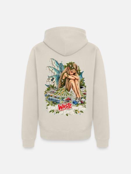 Naturfee ruft: Don't Waste Your Time - Unisex Premium Bio Zip Hoodie - Beige