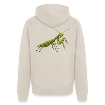 Gottesanbeterin Fangschrecke Mantis Religiosa - Unisex Premium Bio Zip Hoodie - Beige - Hinten - Thijin (182cm)