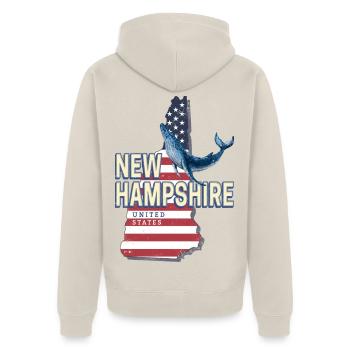 New Hampshire United States USA Souvenir - Unisex Premium Organic Zip Hoodie - beige - Back - Thijin (182cm)