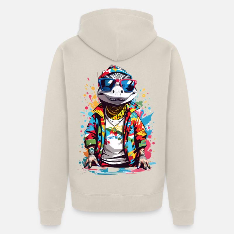 Crocodile cool - Veste à capuche bio Premium Unisexe - beige