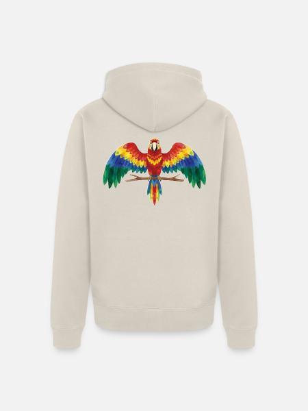 Bunter Papagei - Unisex Premium Bio Zip Hoodie - Beige