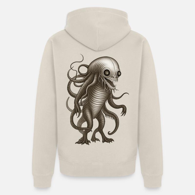 BUG #3 - dark hell - Unisex Premium Organic Zip Hoodie - beige