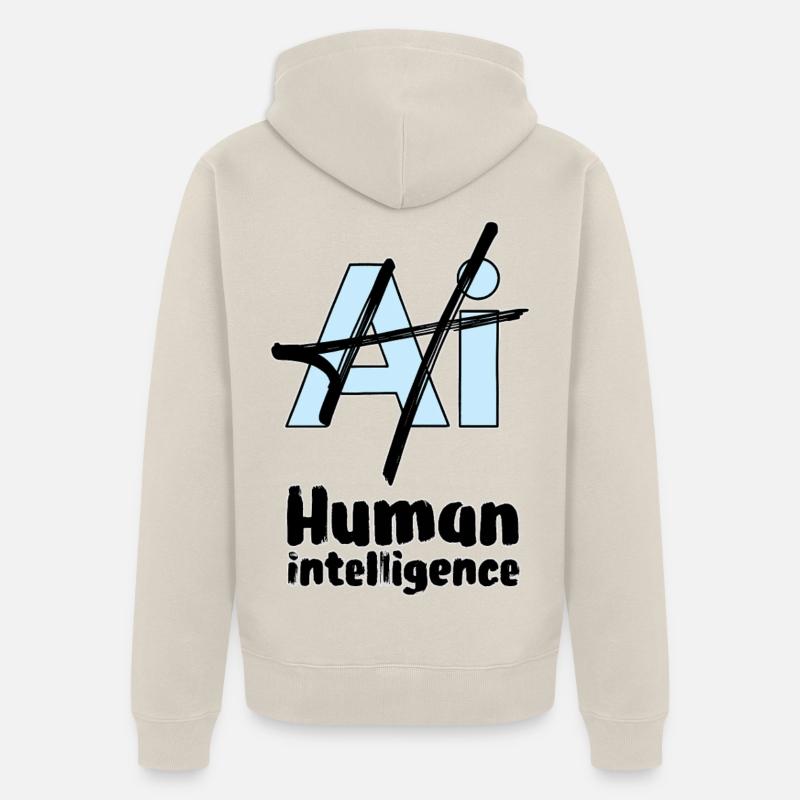 HUMAN INTELLIGENCE #2 - lets' talk - Veste à capuche bio Premium Unisexe - beige