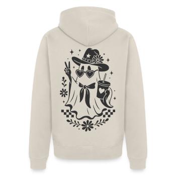 Cowgirl Geist - Unisex Premium Bio Zip Hoodie - Beige - Hinten - Thijin (182cm)