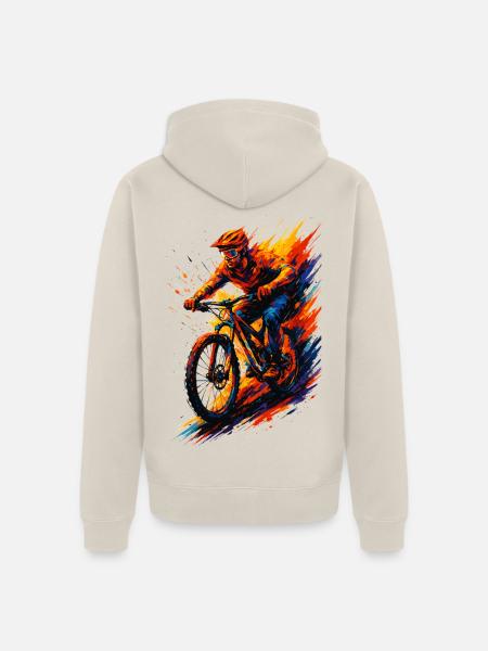 Mountainbiking Mountainbiker MTB cool Geschenk - Unisex Premium Bio Zip Hoodie - Beige