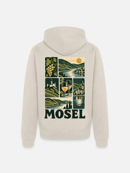 Mosel Germany Wine Region - Unisex Premium Bio Zip Hoodie - Beige