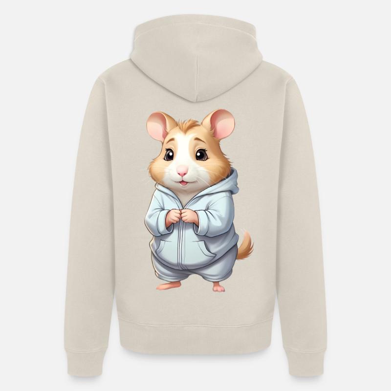 Cuddly Hero Hamster Pull à capuche - Veste à capuche bio Premium Unisexe - beige