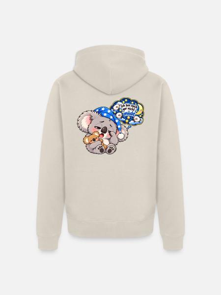 Schlummer-Koala mit Sternennacht - Unisex Premium Bio Zip Hoodie - Beige