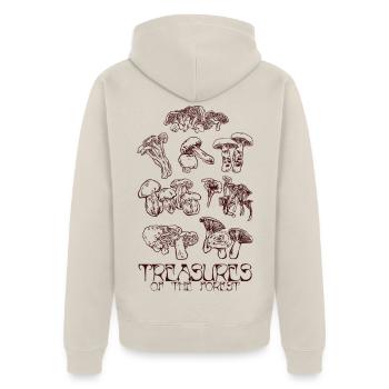 SCHÄTZE DES WALDES - Unisex Premium Bio Zip Hoodie - Beige - Hinten - Thijin (182cm)