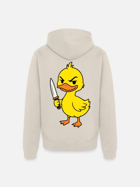 Baby Ente Messer - Unisex Premium Bio Zip Hoodie - Beige
