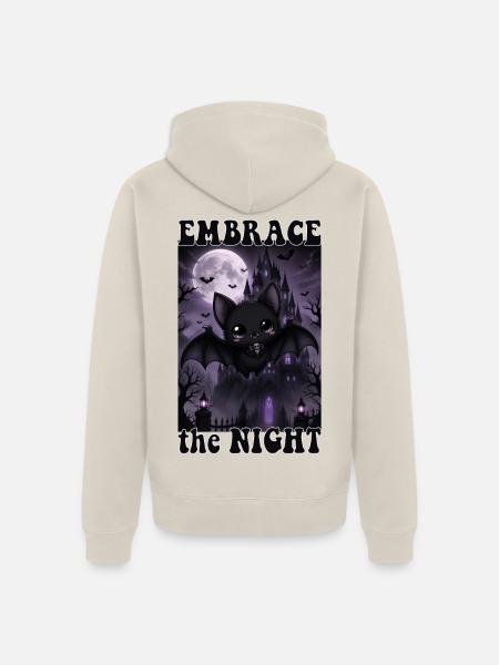 Halloween bat - Embrace the night - Unisex Premium Bio Zip Hoodie - Beige