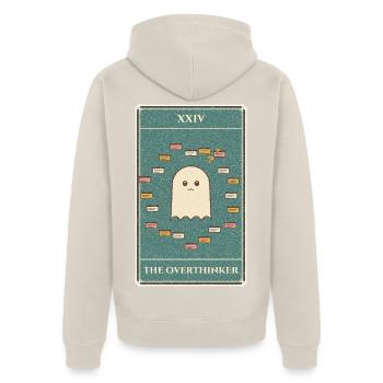 Der Tarot-Geist des Überdenkers - Unisex Premium Bio Zip Hoodie - Beige - Hinten - Thijin (182cm)