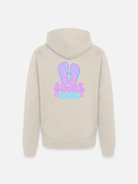 Summertime Flip Flops - Unisex Premium Bio Zip Hoodie - Beige
